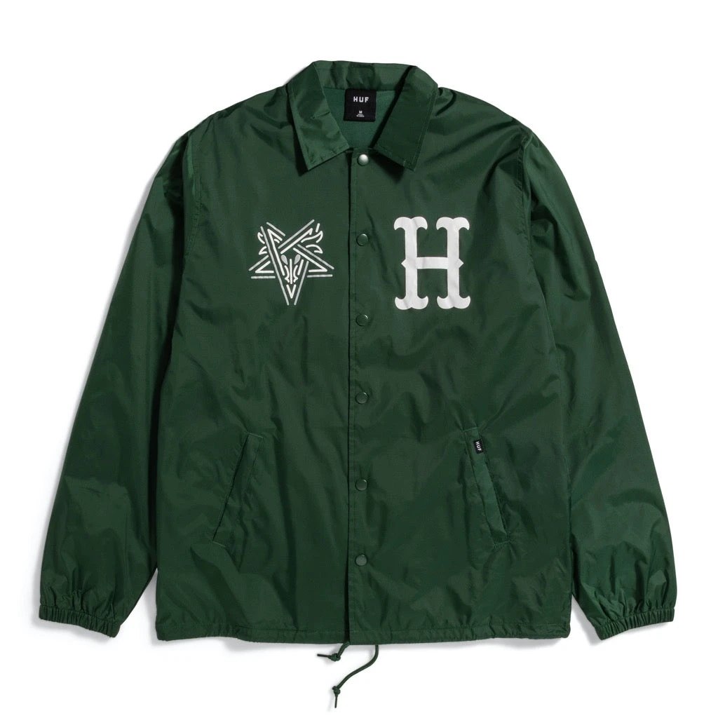 HUF X Thrasher Split Coaches Jacke Forest Green 1 HUF X Thrasher Split Coaches Jacke Forest Green