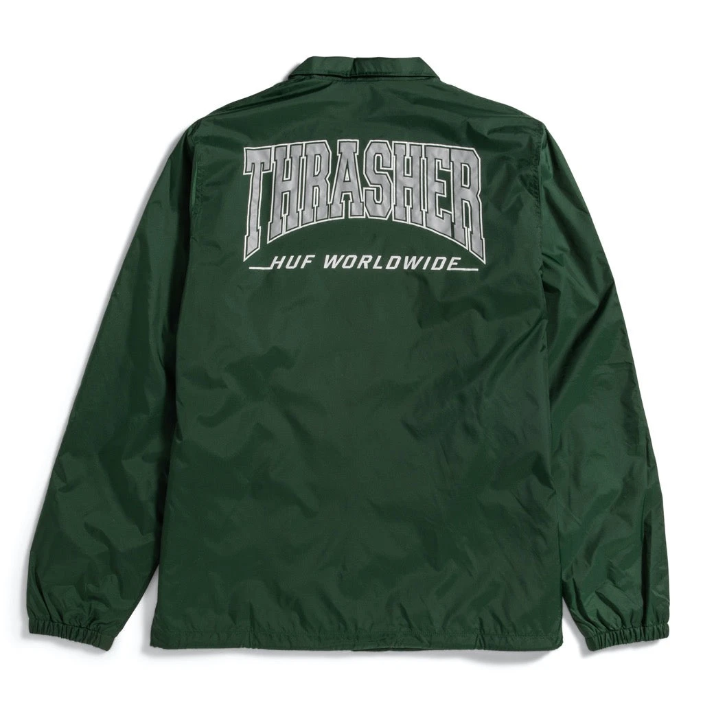 HUF X Thrasher Split Coaches Jacke Forest Green 2 HUF X Thrasher Split Coaches Jacke Forest Green – Bild 2