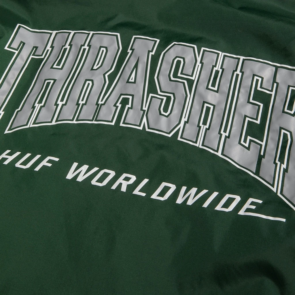 HUF X Thrasher Split Coaches Jacke Forest Green 5 HUF X Thrasher Split Coaches Jacke Forest Green – Bild 5