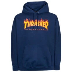 Thrasher Flame Logo Hoodie Navy