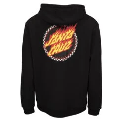 Santa Cruz Check Ringed Flamed Dot Hoodie Black