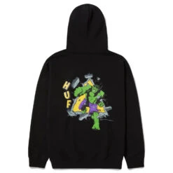 HUF X Marvel Hulk Triple Triangle Hoodie Black