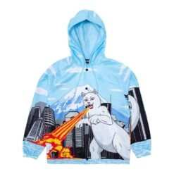 Ripndip Nermzilla Hooded Coach Jacket Baby Blue