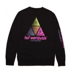 HUF Prism Triple Triangle Crewneck Black