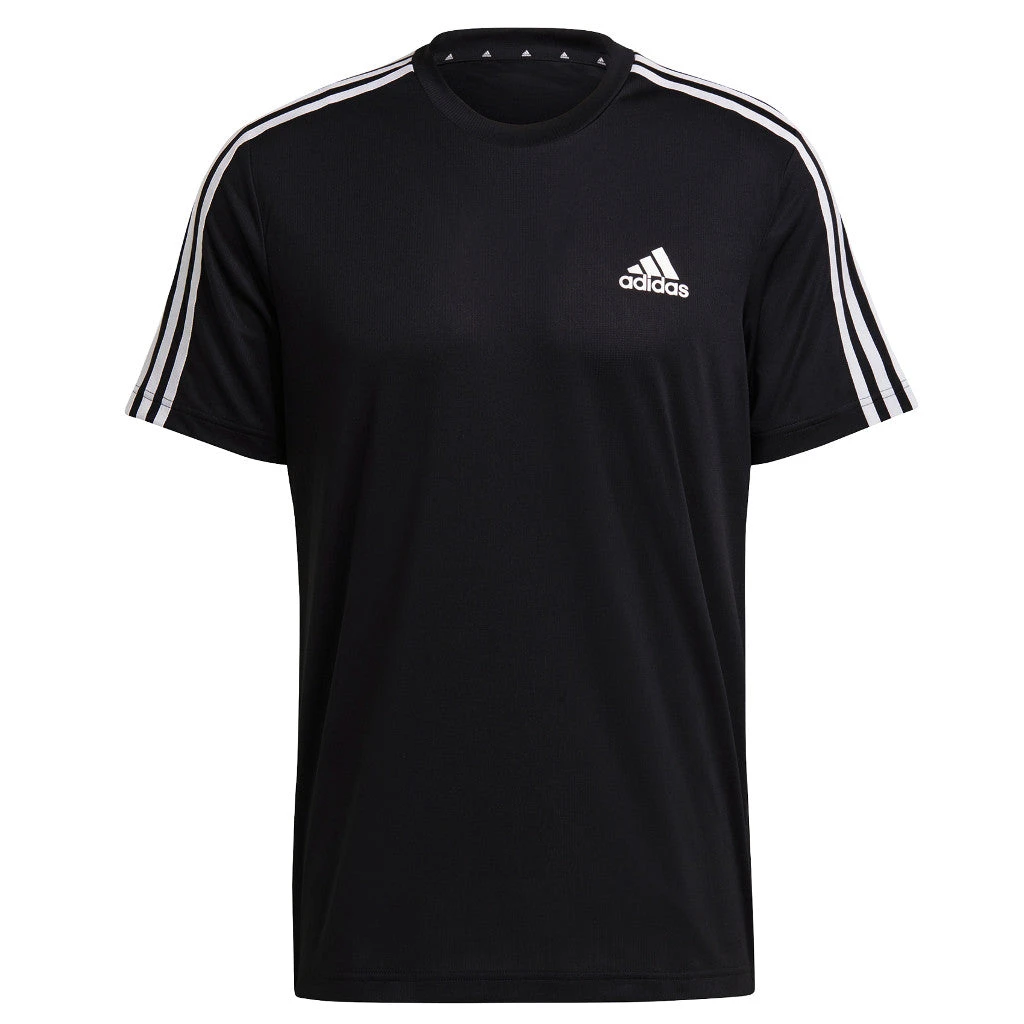 Adidas D2M 3 Stripes T-Shirt Black 1 Adidas D2M 3 Stripes T-Shirt Black