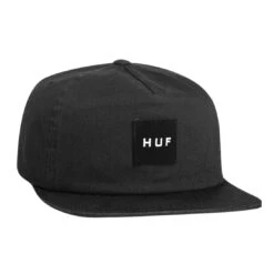 HUF Unstructured Box Logo Cap Black