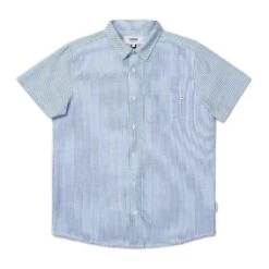 Wemoto Trevor Kurzarm Hemd Navy Blue-White