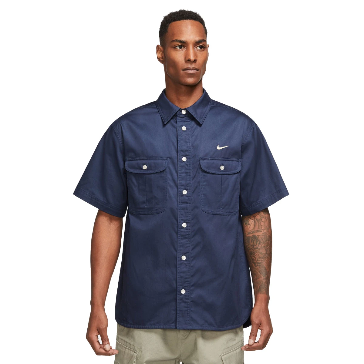 Nike SB Kurzarm Button Up Hemd Midnight Navy / Coconut Milk 1 Nike SB Kurzarm Button Up Hemd Midnight Navy / Coconut Milk