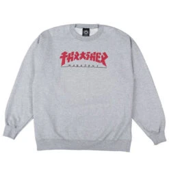Thrasher Godzilla Skate-Mag Crewneck Grey