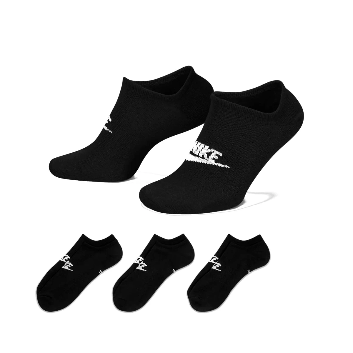 Nike Sportswear Everyday Essential No Show Socks 3P Black 1 Nike Sportswear Everyday Essential No Show Socks 3P Black