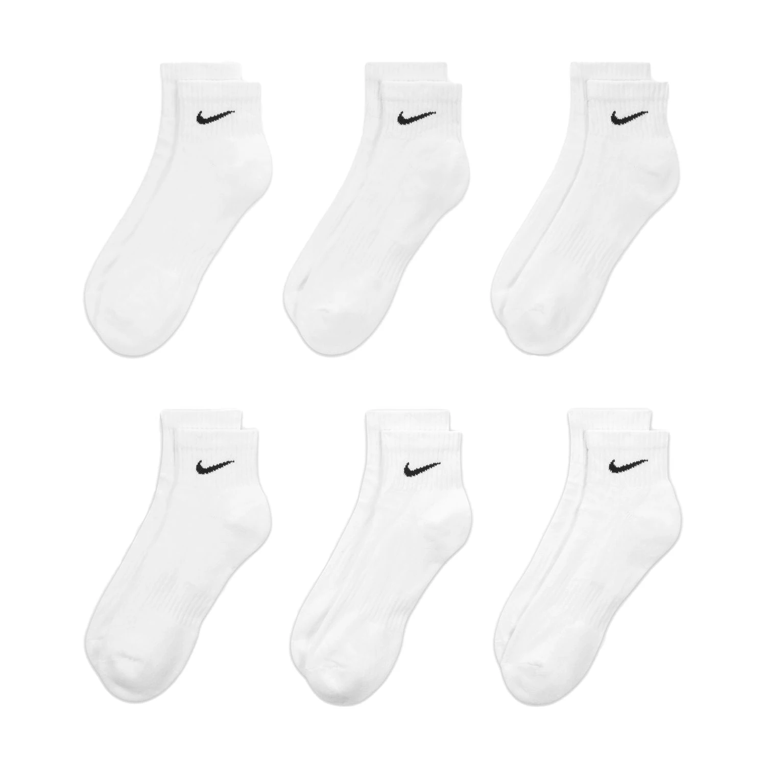 Nike Everyday Cotton Cushioned Ankle Socken 6er Pack White 2 Nike Everyday Cotton Cushioned Ankle Socken 6er Pack White – Bild 2
