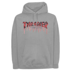Thrasher Blood Drip Hoodie Gray