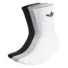 Adidas Cushioned Trefoil Mid-Cut Crew Socken 3er Paar Black/White/Grey Gr. M
