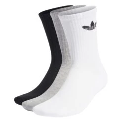 Adidas Cushioned Trefoil Mid-Cut Crew Socken 3er Paar Black/White/Grey Gr. M