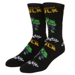 HUF X Marvel Hulk Retro Crew Socks Black