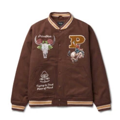 Primitive Badlands Varsity Jacket Brown