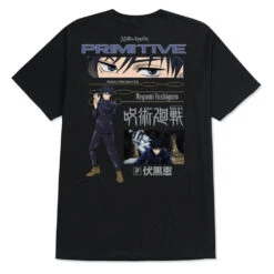 Primitive X Jujutsu Kaisen Fushiguro T-Shirt Black