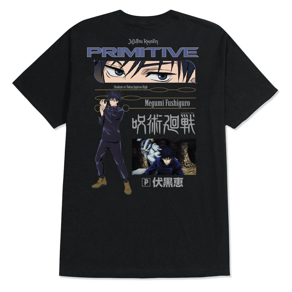 Primitive X Jujutsu Kaisen Fushiguro T-Shirt Black 1 Primitive X Jujutsu Kaisen Fushiguro T-Shirt Black