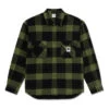 Polar Skate Co.Mike Flannel Hemd Black / Army Green