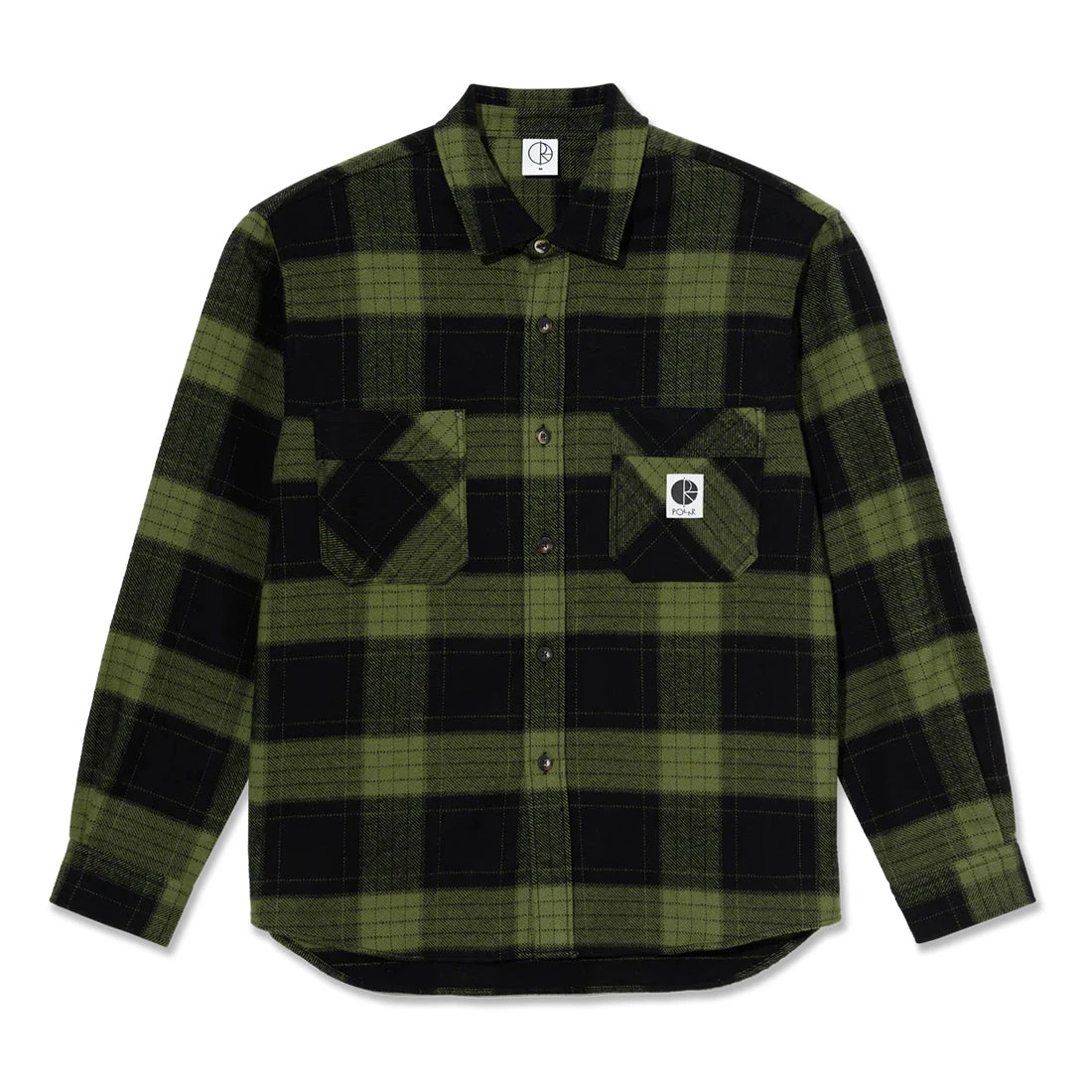 Polar Skate Co.Mike Flannel Hemd Black / Army Green 1 Polar Skate Co.Mike Flannel Hemd Black / Army Green