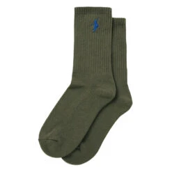 Polar Skate Co. No Comply Rib Socks Olive / Blue