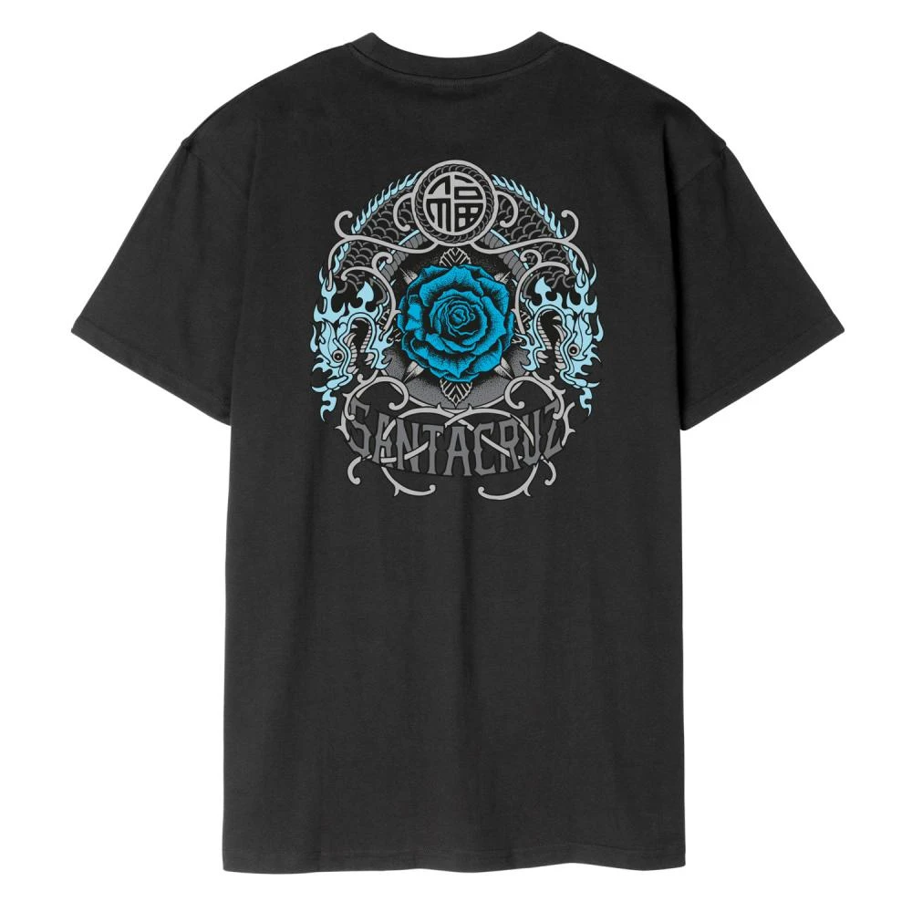 Santa Cruz Dressen Rose Crew One T-Shirt Black 1 Santa Cruz Dressen Rose Crew One T-Shirt Black