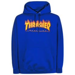 Thrasher Flame Hoodie Royale Blue