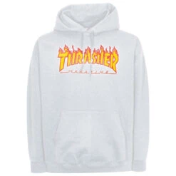 Thrasher Flame Hoodie White