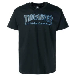 Thrasher Outlined T-Shirt Black/Black